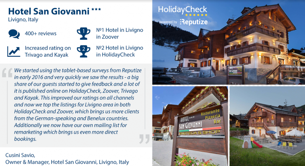 Learn How a 3-Star Alpine Hotel Engages Guests On-Site and Tops OTA Rankings | Reputize Customer Case